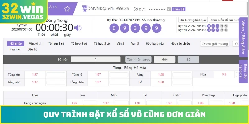 Quy trình đặt xổ số vô cùng đơn giản