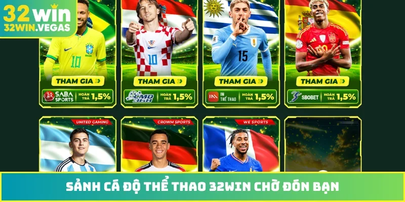 Sảnh cá độ thể thao 32WIN chờ đón bạn