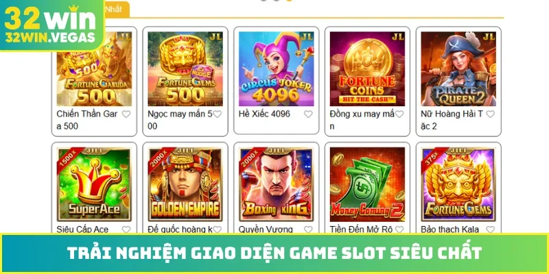Trải nghiệm giao diện game slot siêu chất